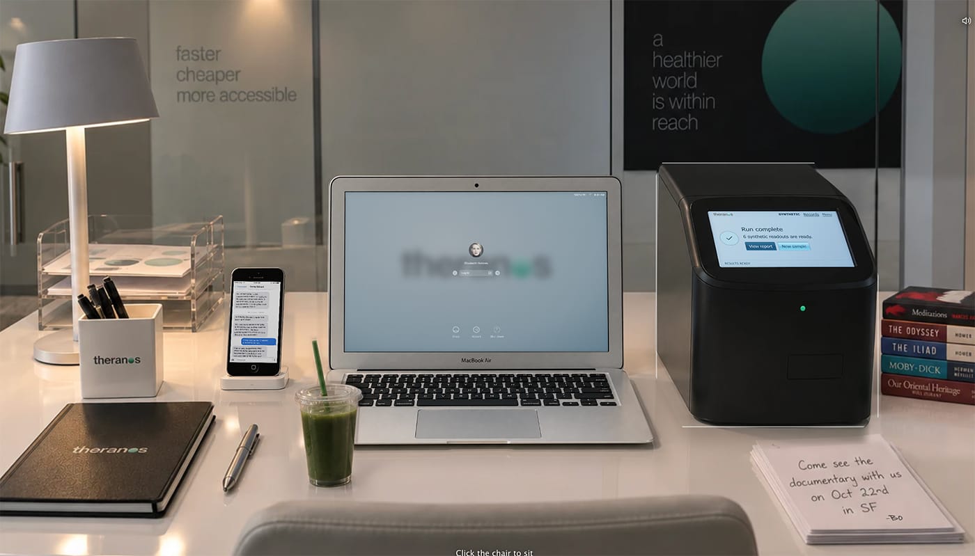 Weird Website Lets You 'Sit' at Elizabeth's Holmes's Desk at Theranos, Read Her Emails — SFist, San Francisco Technology news