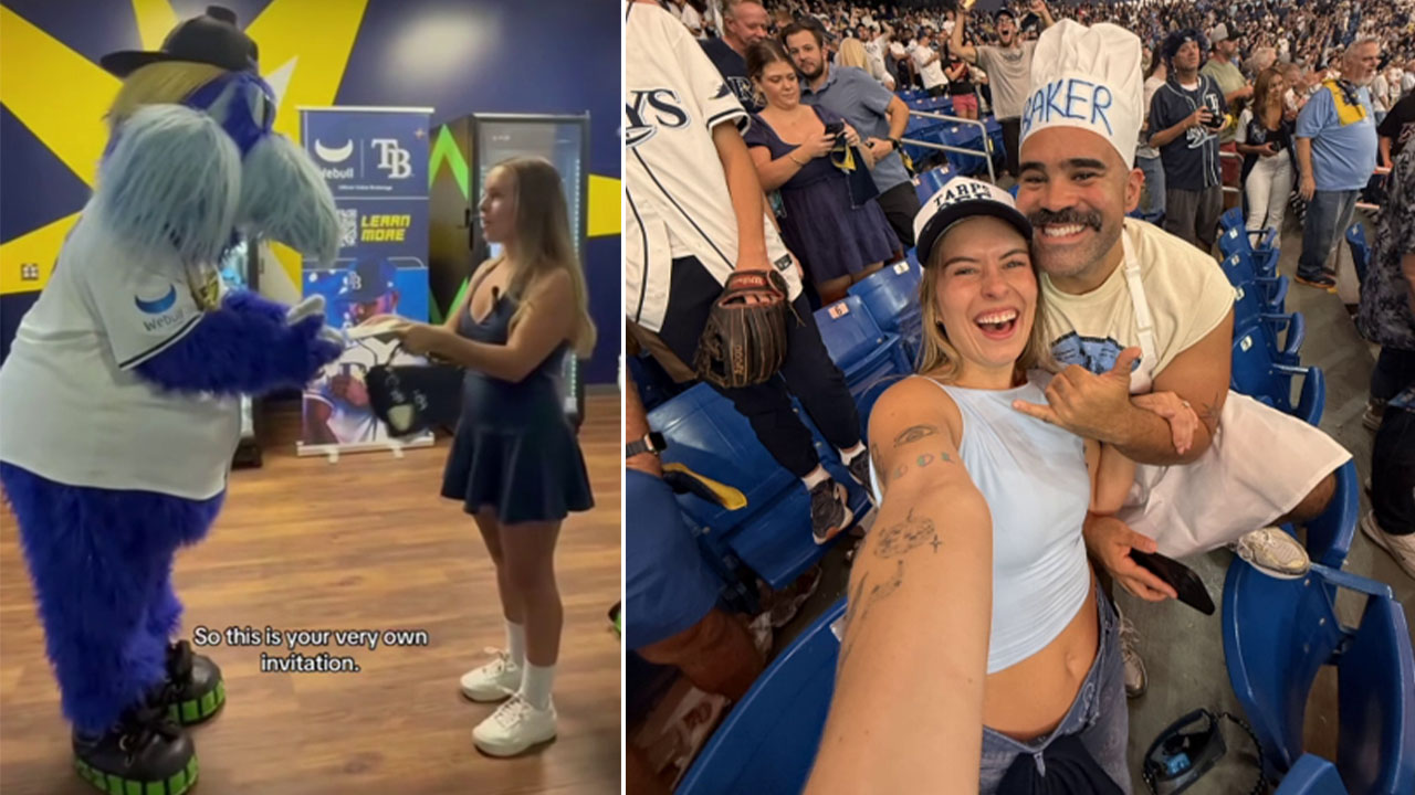 Tampa Bay Rays wedding: Bay Area couple invites Raymond to baseball-themed ceremony — FOX 13 Tampa Bay News, San Francisco Sports news