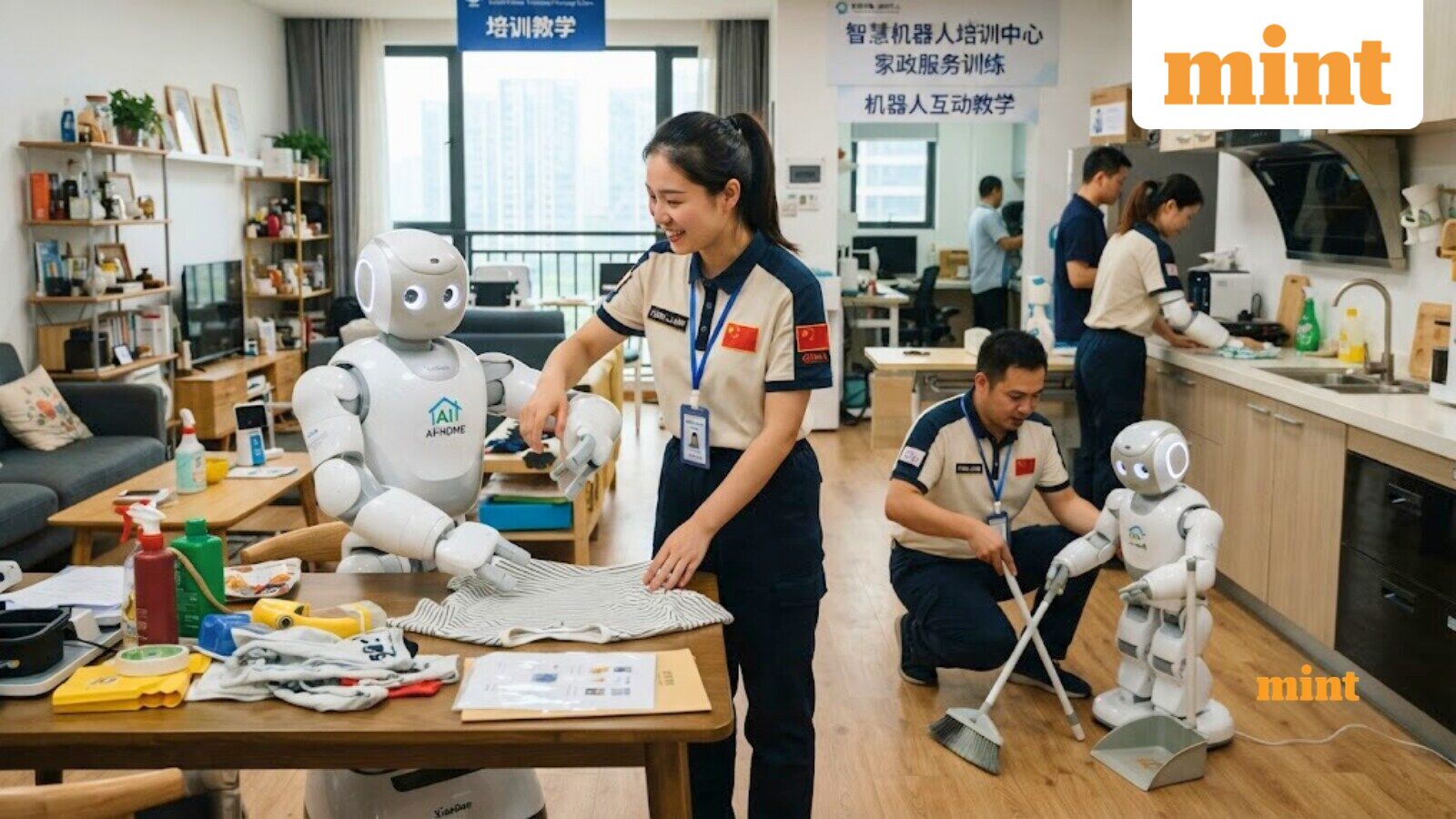 Workers in China are teaching robots everyday chores, earning ₹57,000 monthly by folding clothes, sweeping floors, more — Mint India